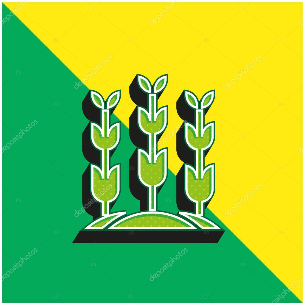 Agriculture Green and yellow modern 3d vector icon logo