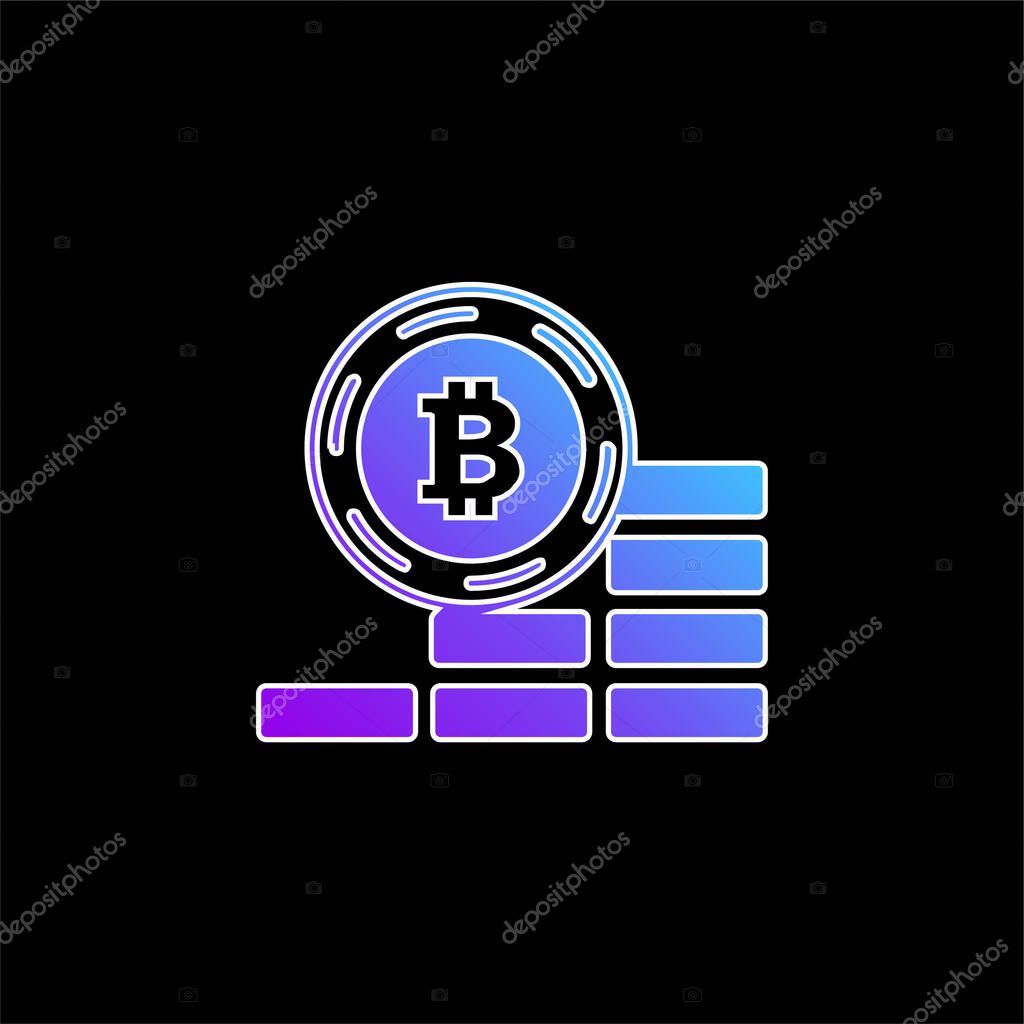 Bitcoin Ascending Coin blue gradient vector icon
