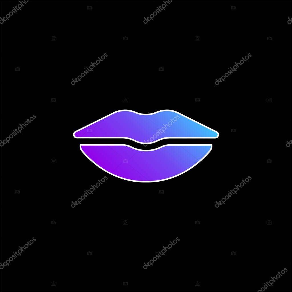Big Lips blue gradient vector icon