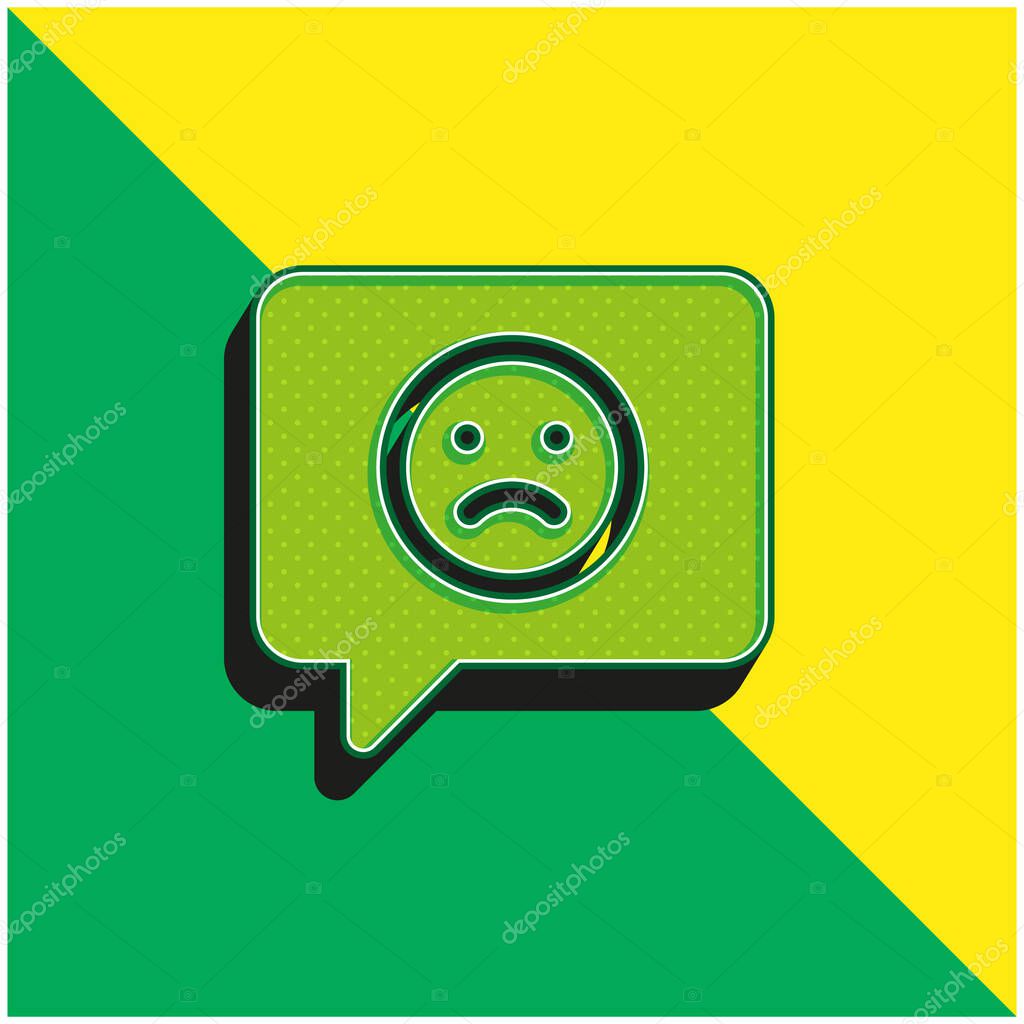 Bad Review Green and yellow modern 3d vector icon logo