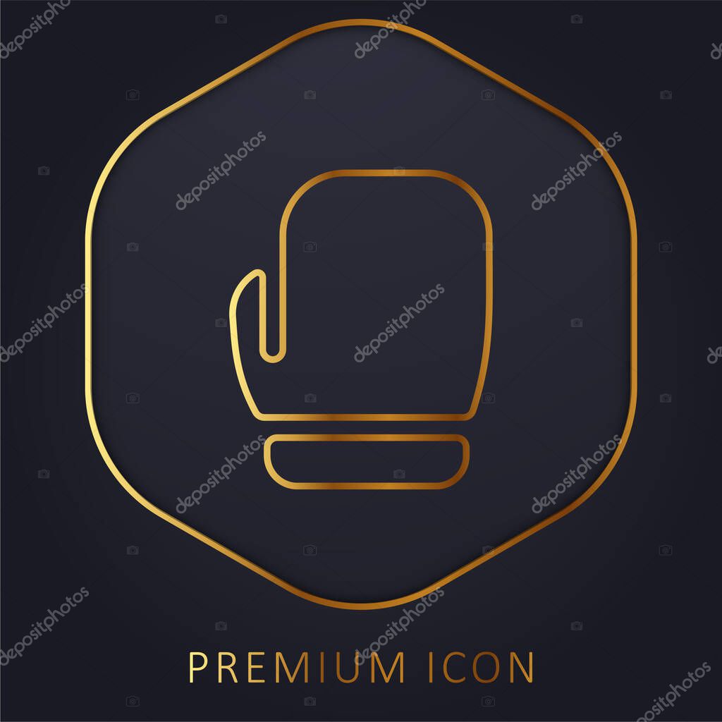Boxing Gloves golden line premium logo or icon