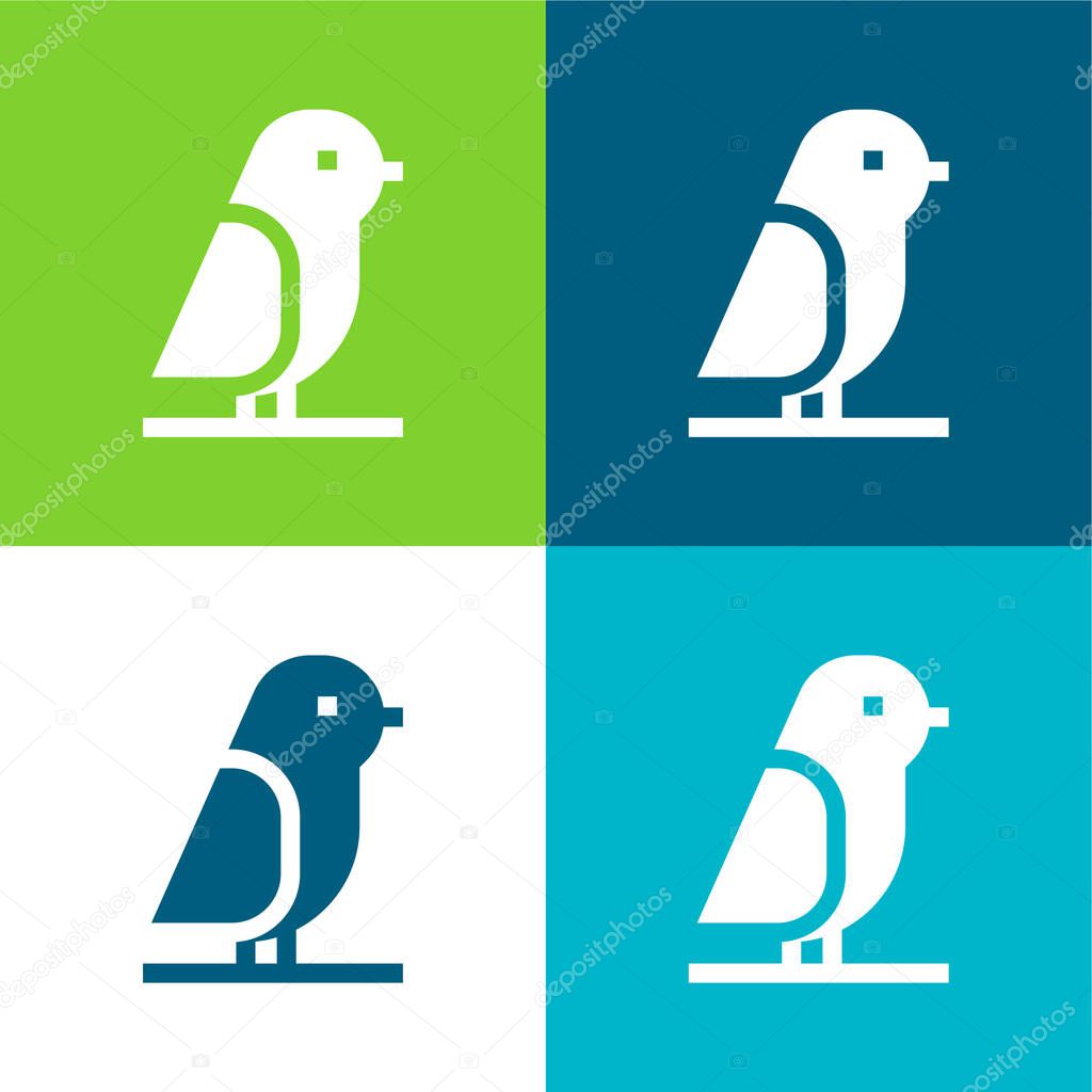 Bird Flat four color minimal icon set