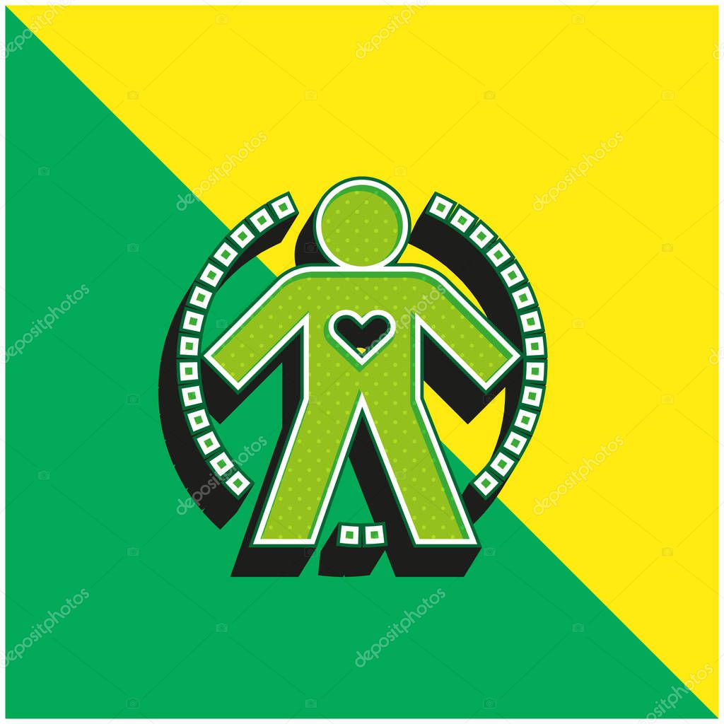 Body Green and yellow modern 3d vector icon logo