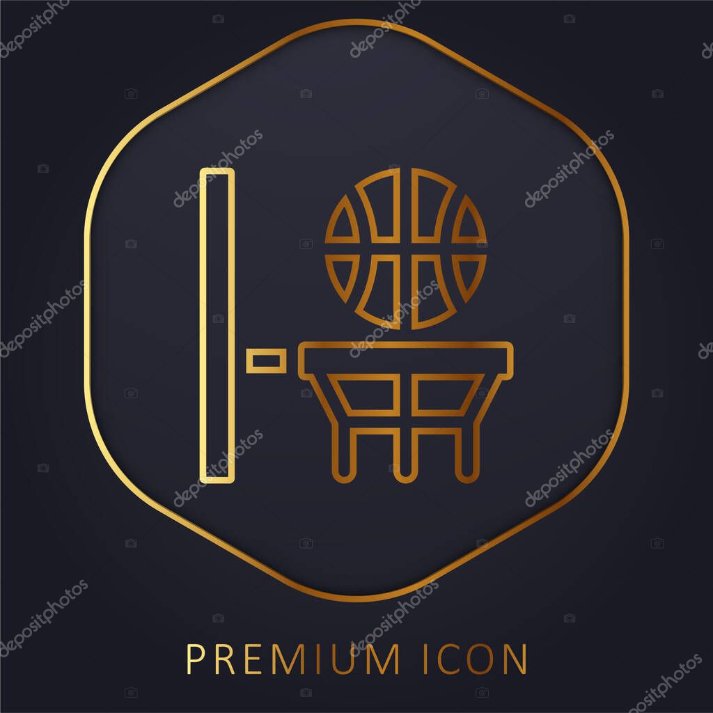 Basketball golden line premium logo or icon