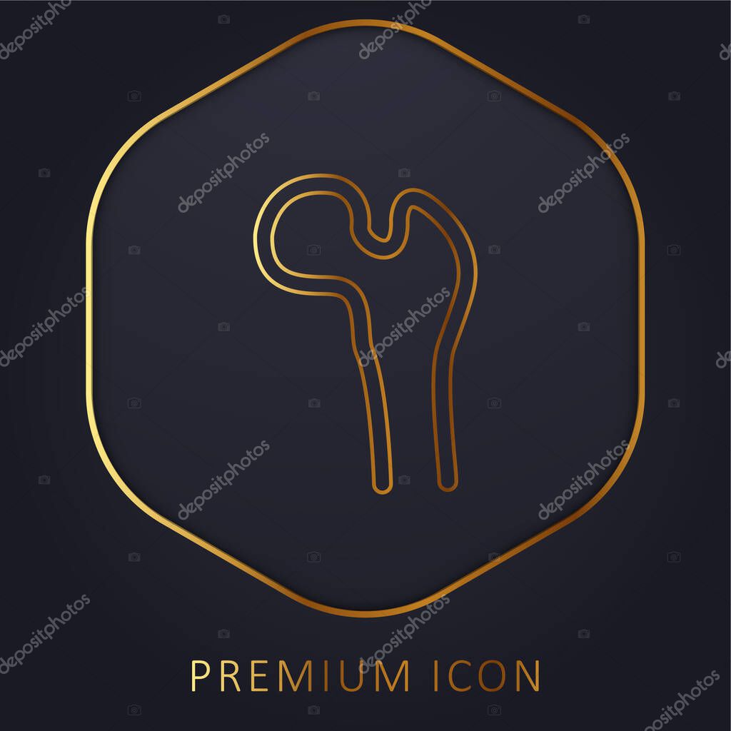 Bone Structure Tip golden line premium logo or icon