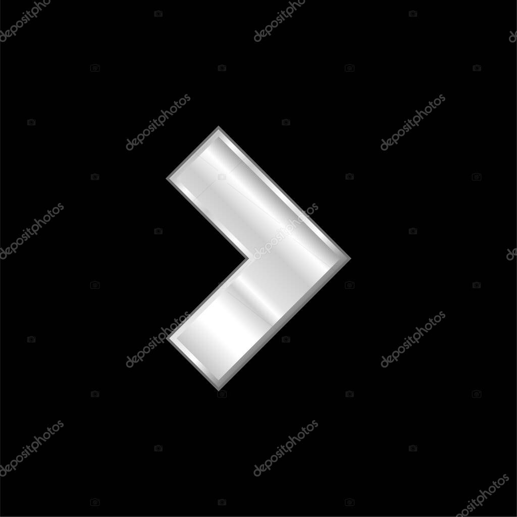 Backward Arrow silver plated metallic icon