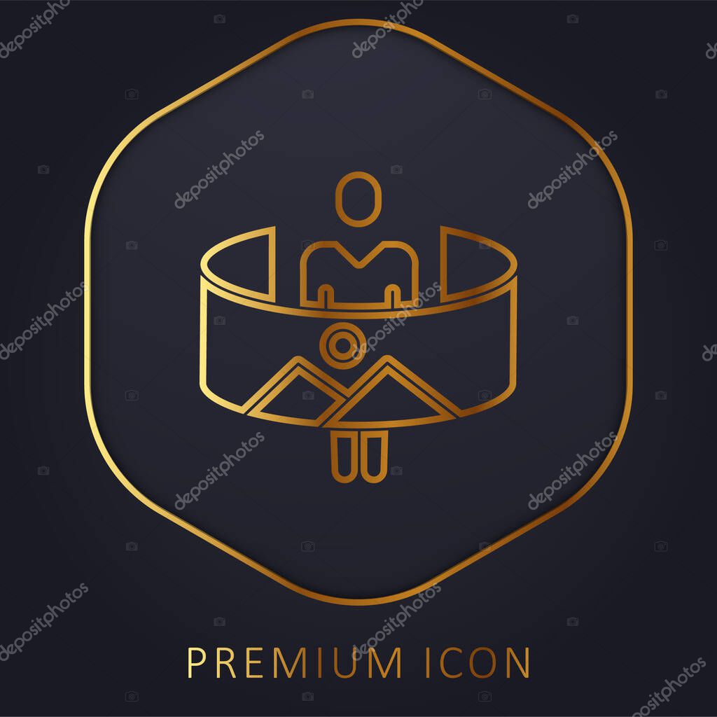 360 golden line premium logo or icon