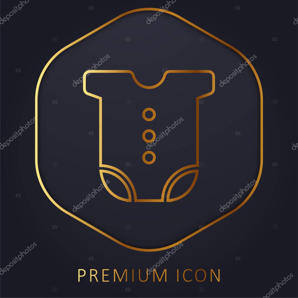 Baby Clothes golden line premium logo or icon