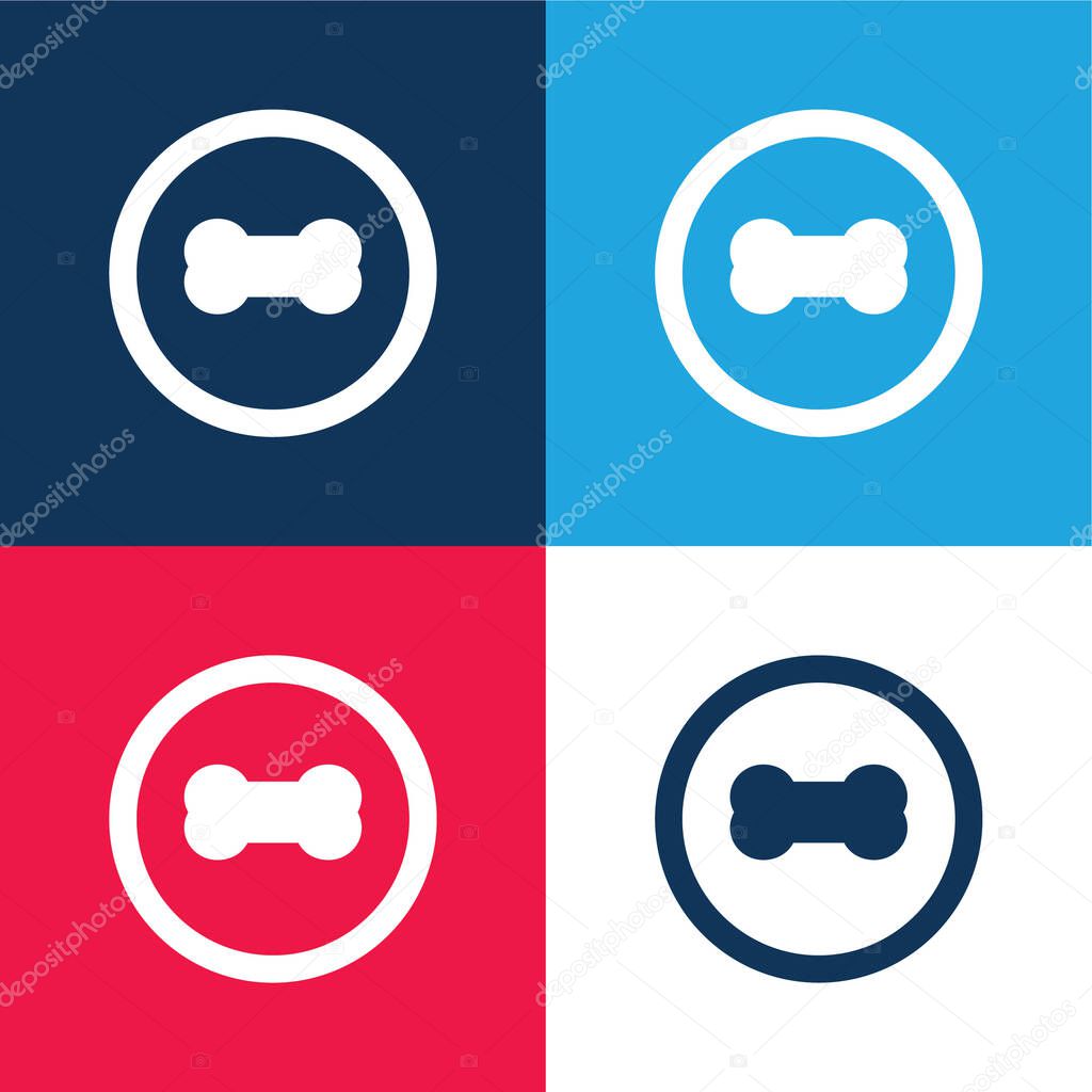 Bone blue and red four color minimal icon set