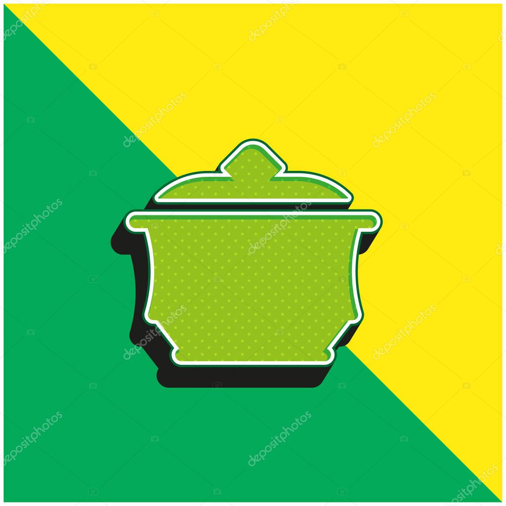 Amphora Green and yellow modern 3d vector icon logo