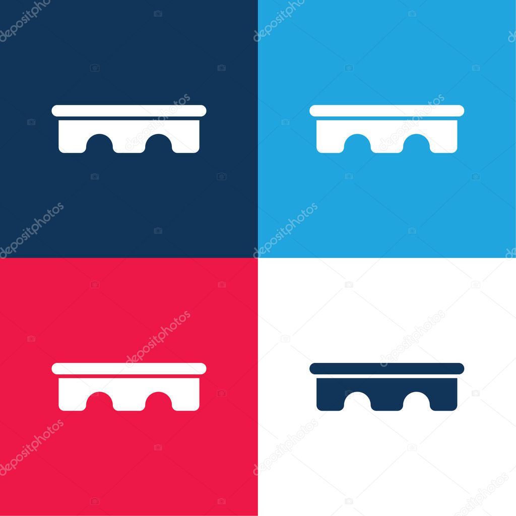 Bridge blue and red four color minimal icon set