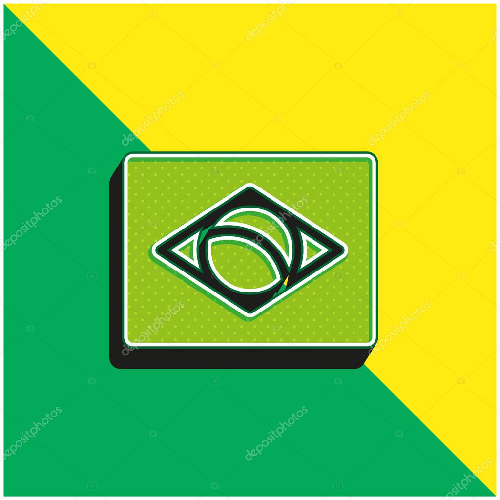 Brazil Green and yellow modern 3d vector icon logo