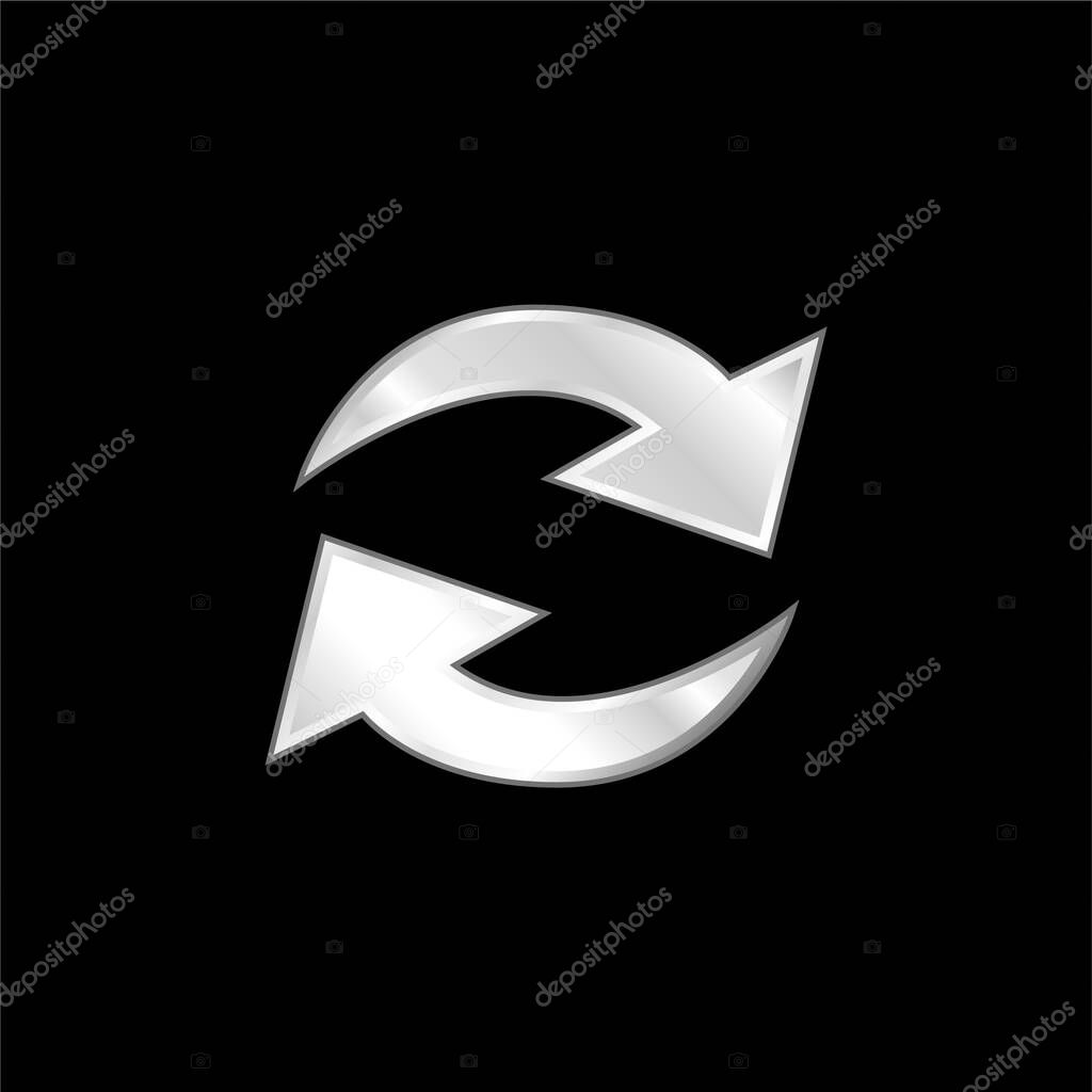 Actualize Arrows Couple In Circle silver plated metallic icon