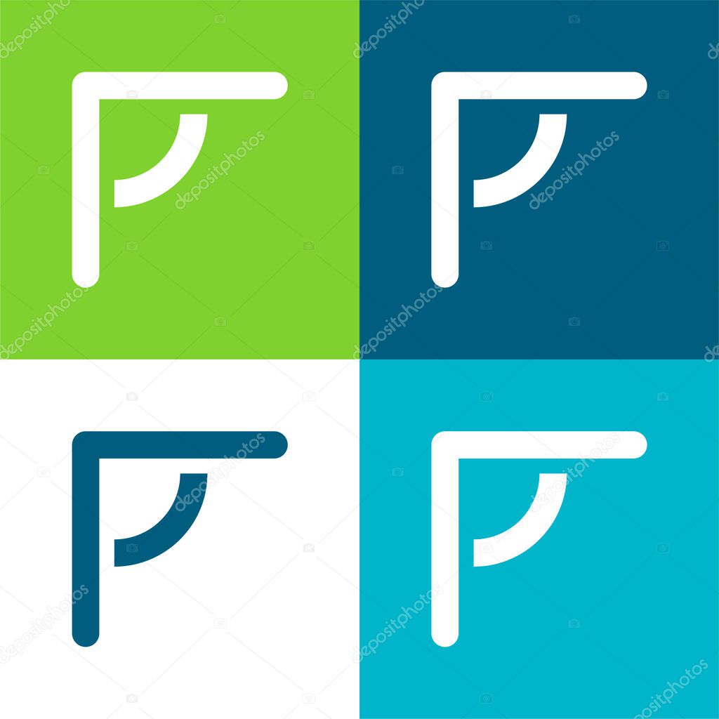 Angular Ruler Flat four color minimal icon set