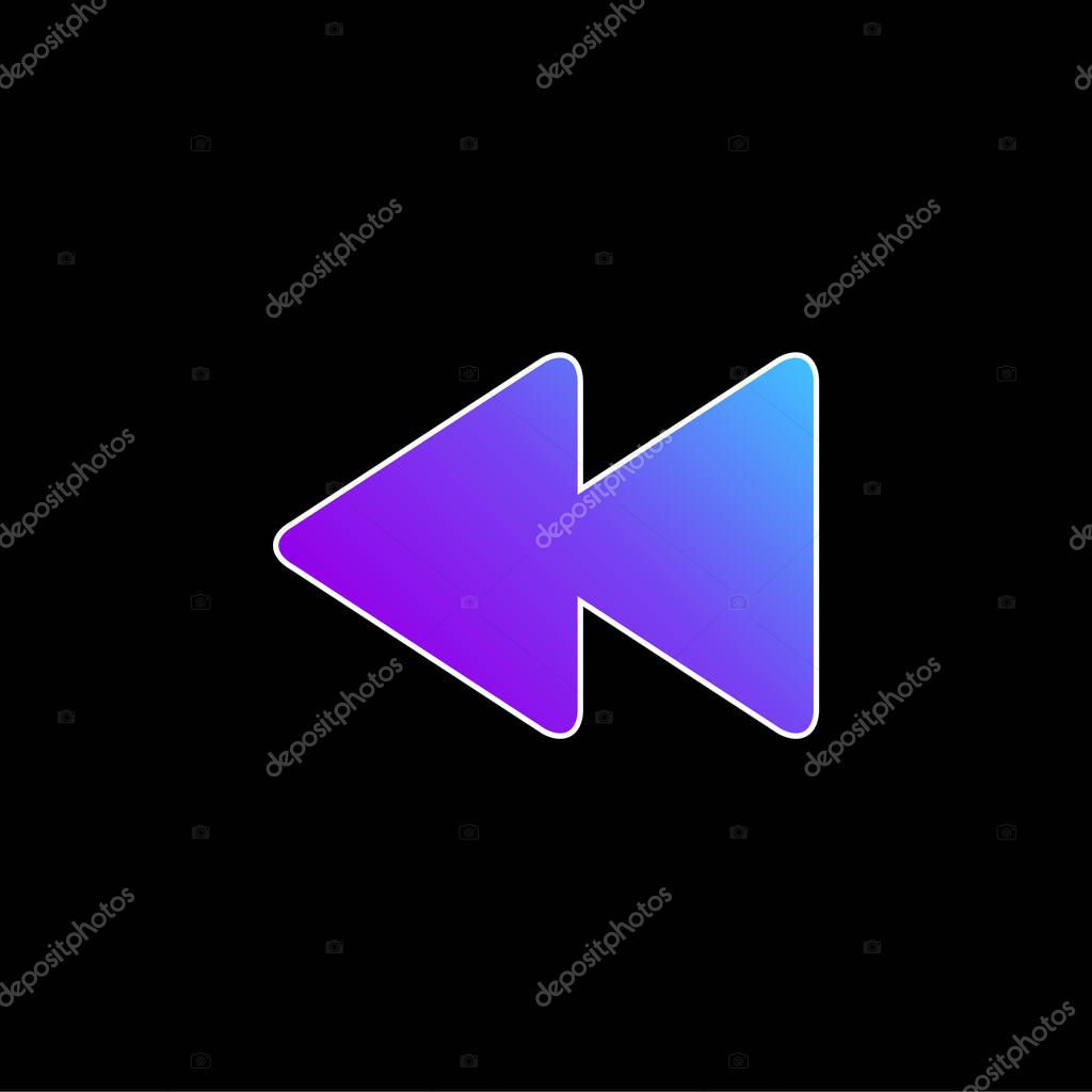 Backward Arrows Couple blue gradient vector icon