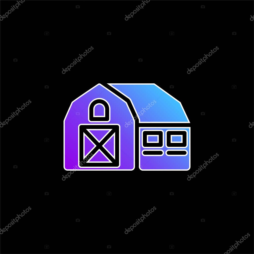 Barn blue gradient vector icon