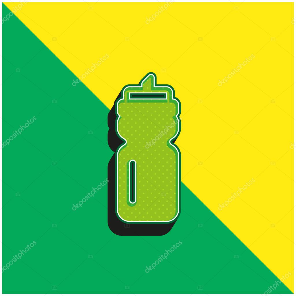 Bottle Green and yellow modern 3d vector icon logo