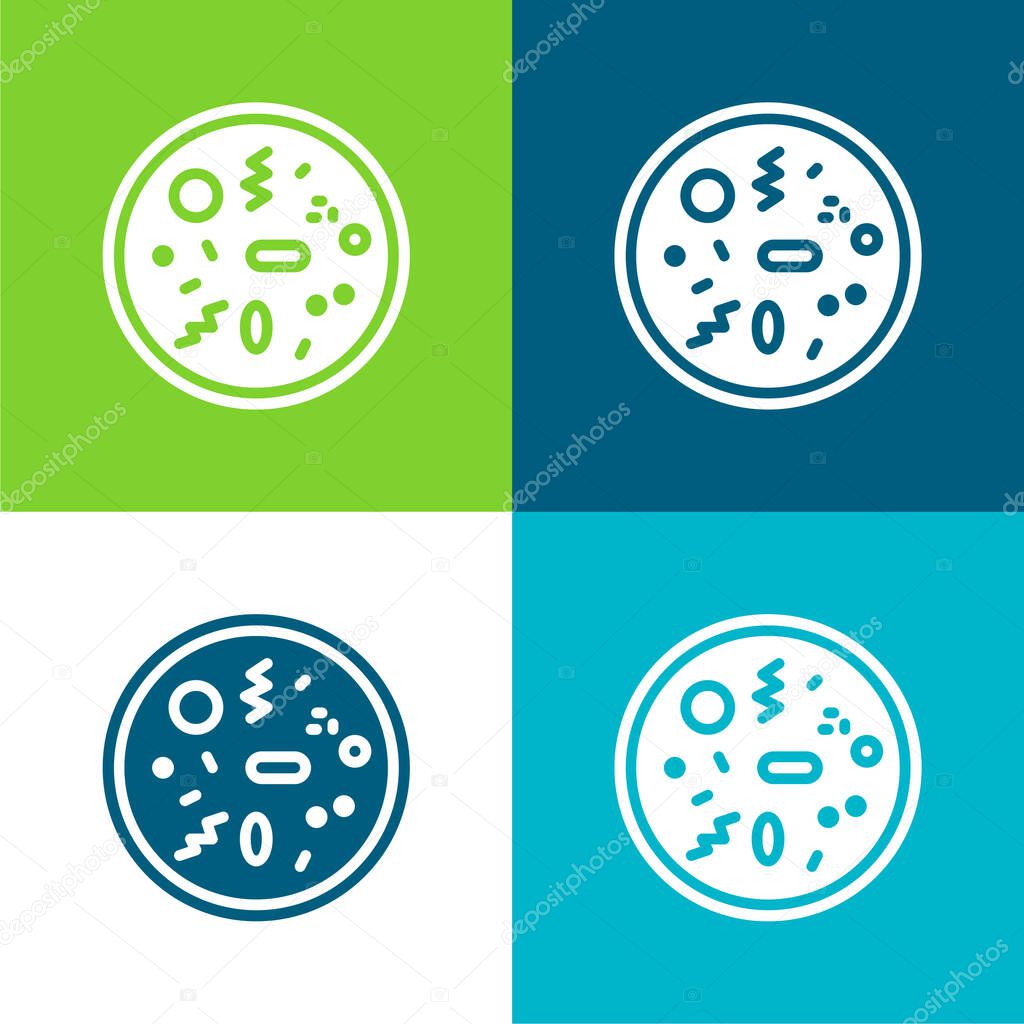 Bacteria Flat four color minimal icon set