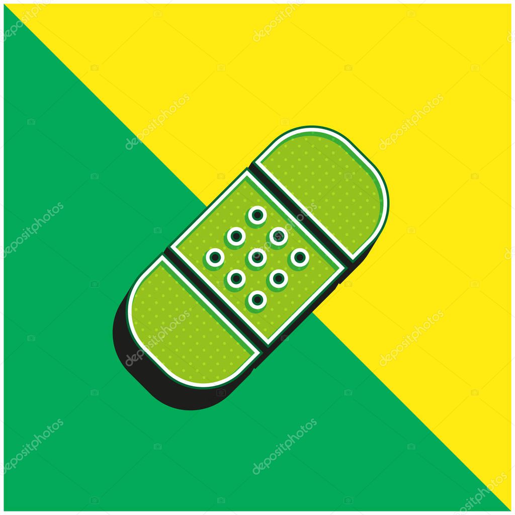 Bandage Green and yellow modern 3d vector icon logo