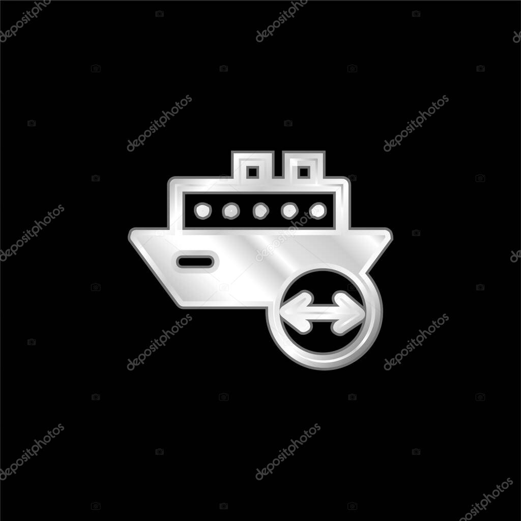 Boat Length silver plated metallic icon