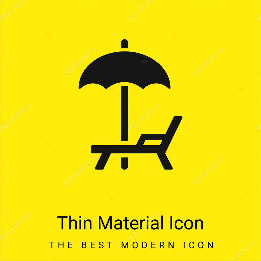 Beach Umbrella And Hammock minimal bright yellow material icon