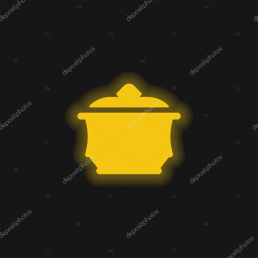 Amphora yellow glowing neon icon