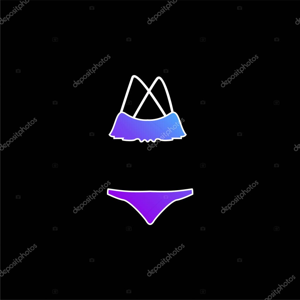 Bikini Shape blue gradient vector icon