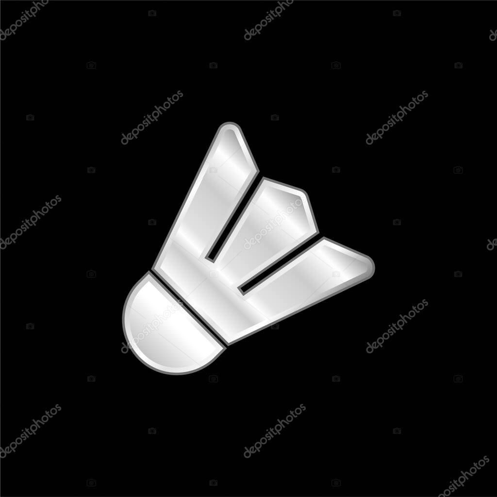 Badminton silver plated metallic icon