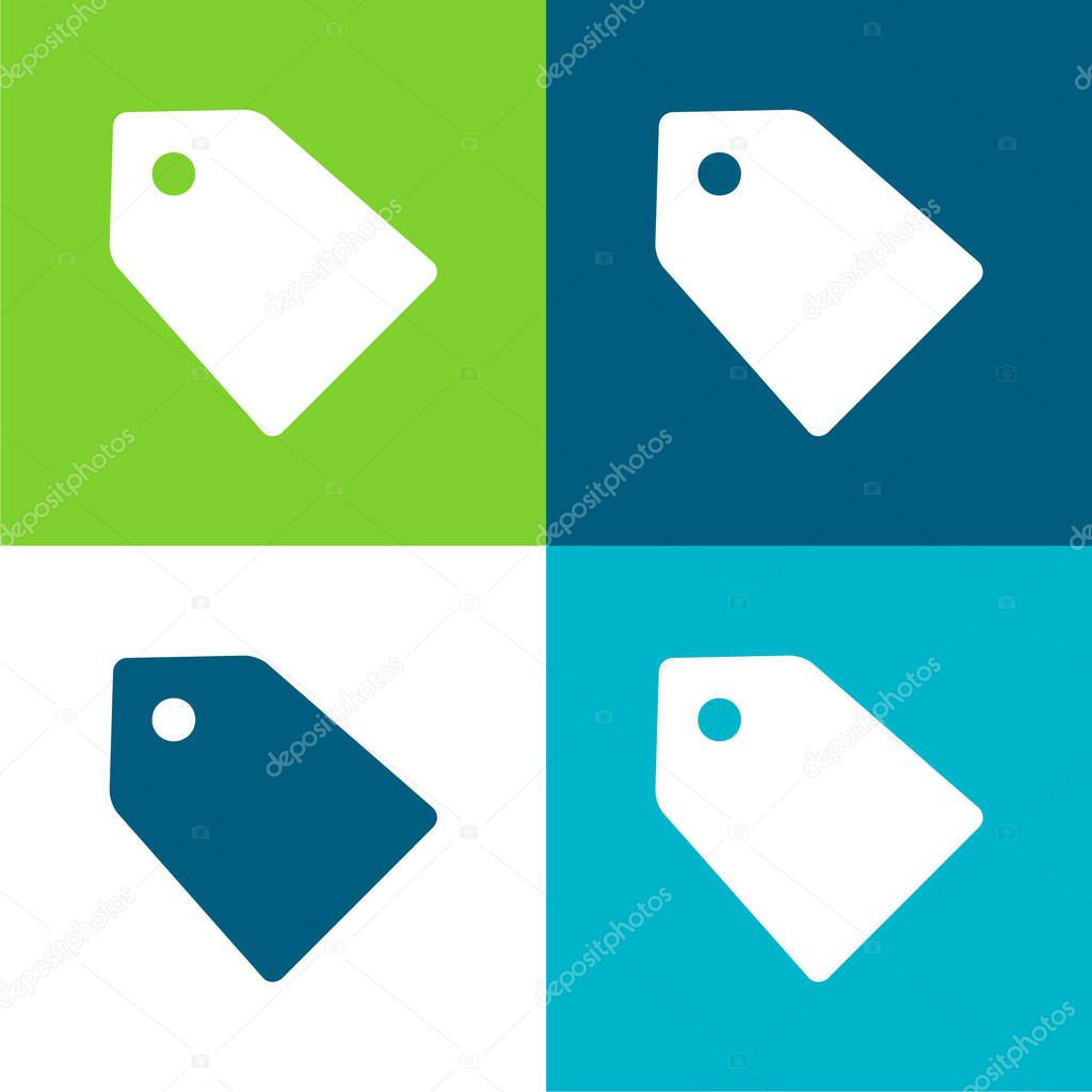 Black Label For Discounts Flat four color minimal icon set