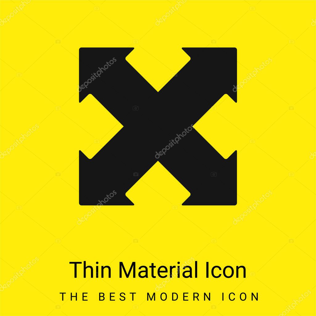 Arrows Cross Pointing Four Directions minimal bright yellow material icon