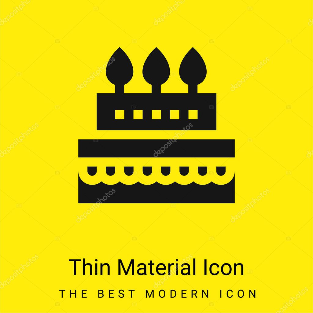Birthday Cake minimal bright yellow material icon