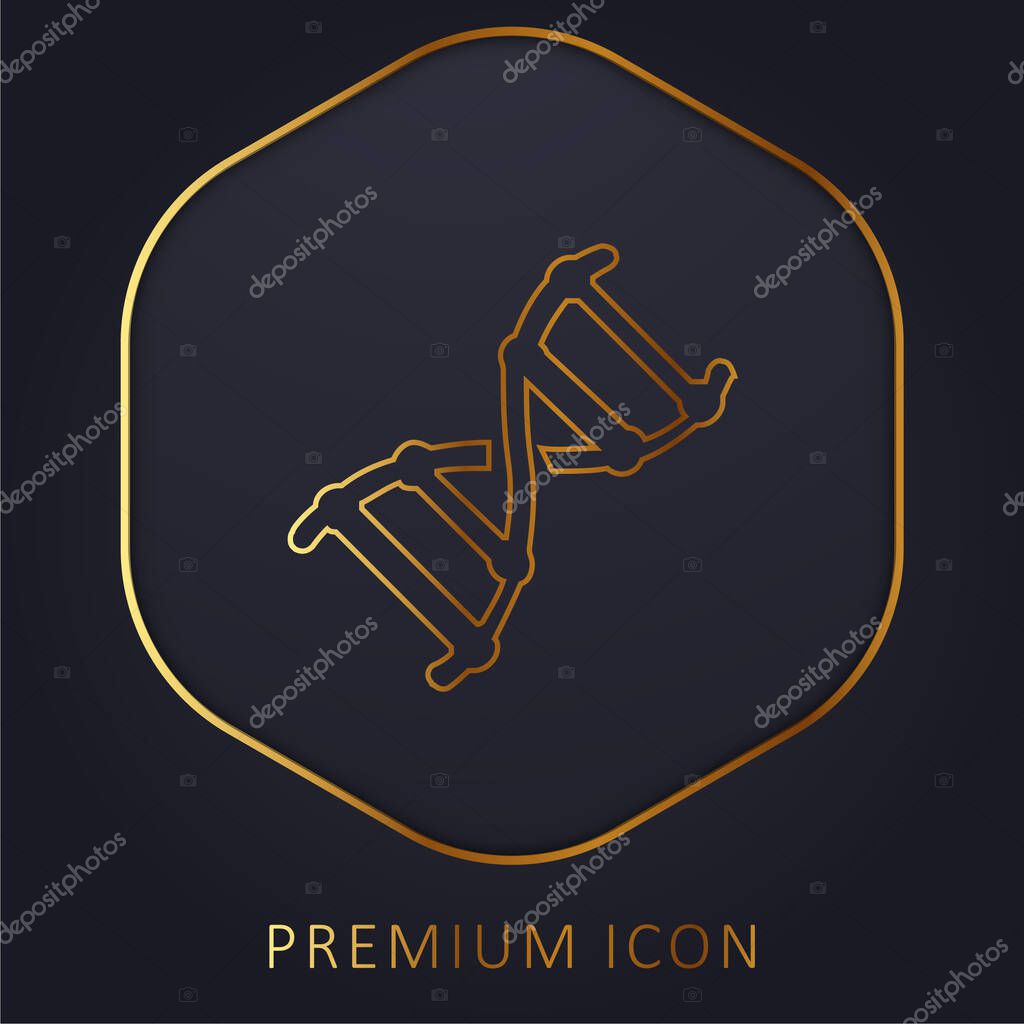 Biotech golden line premium logo or icon