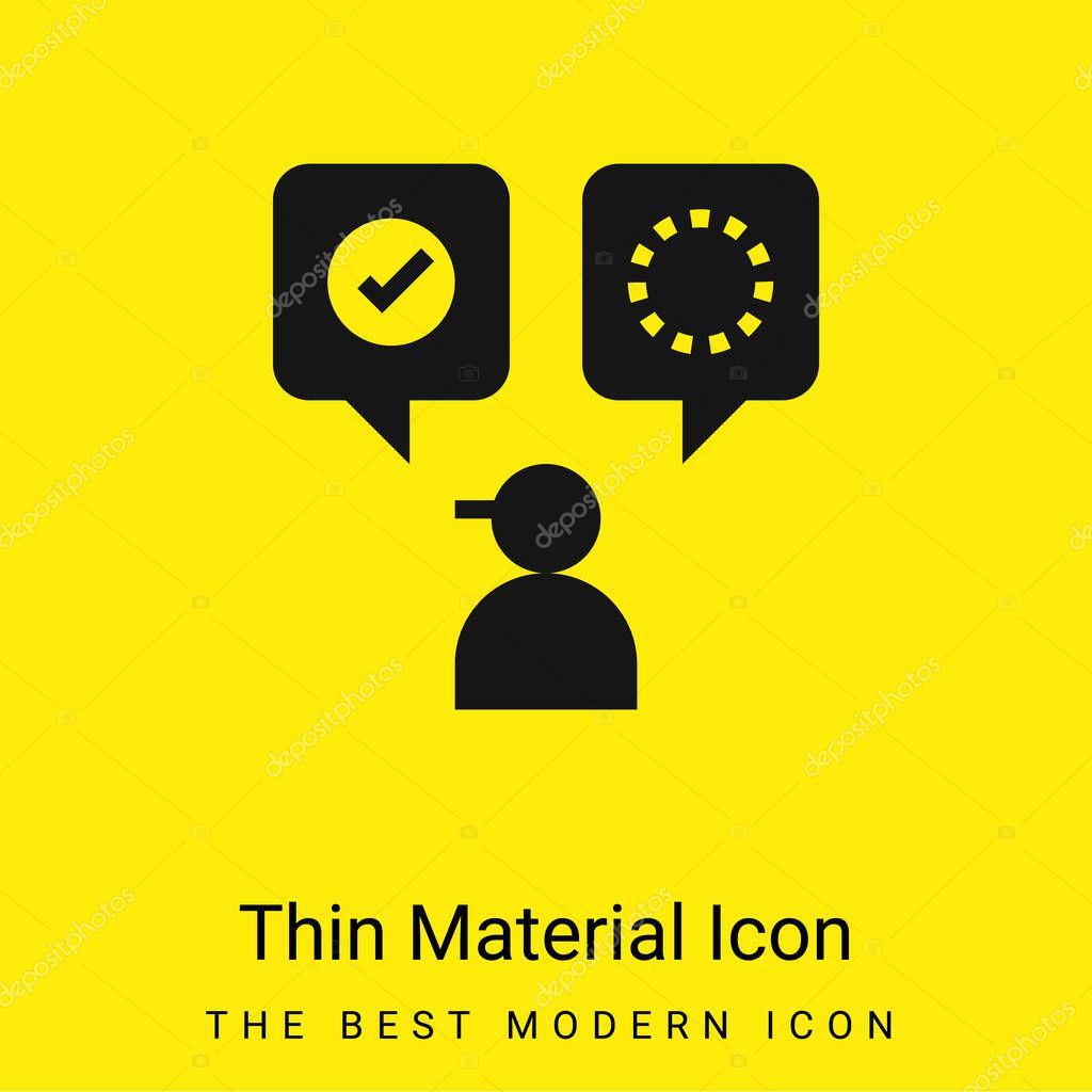 Accept minimal bright yellow material icon