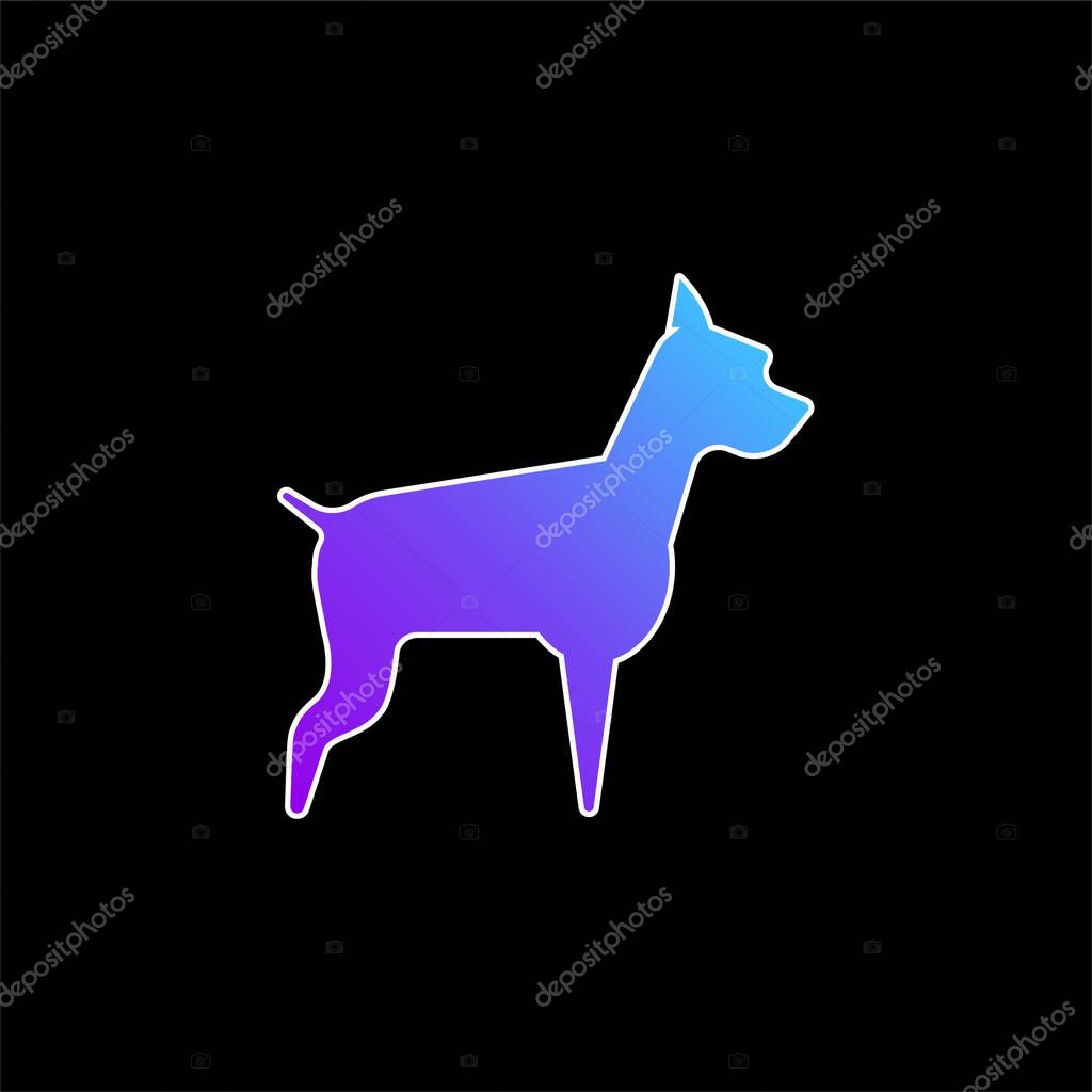 Big Dog blue gradient vector icon
