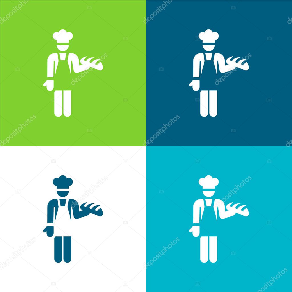 Baker Flat four color minimal icon set