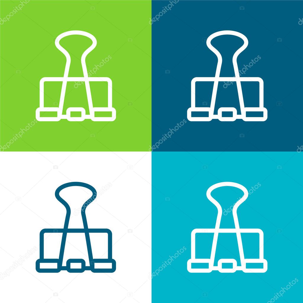 Big Clip Flat four color minimal icon set