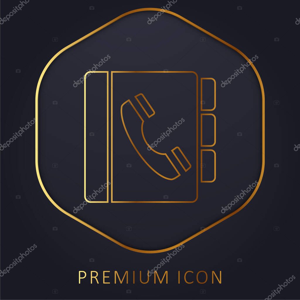 Agenda golden line premium logo or icon