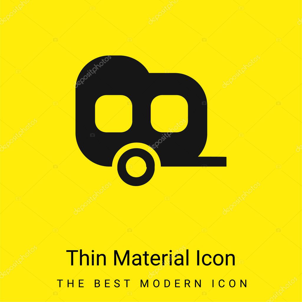 Black Two Window Carriage minimal bright yellow material icon