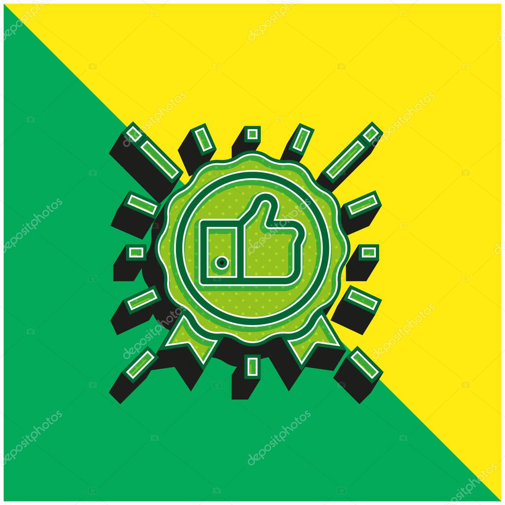 Best Seller Green and yellow modern 3d vector icon logo