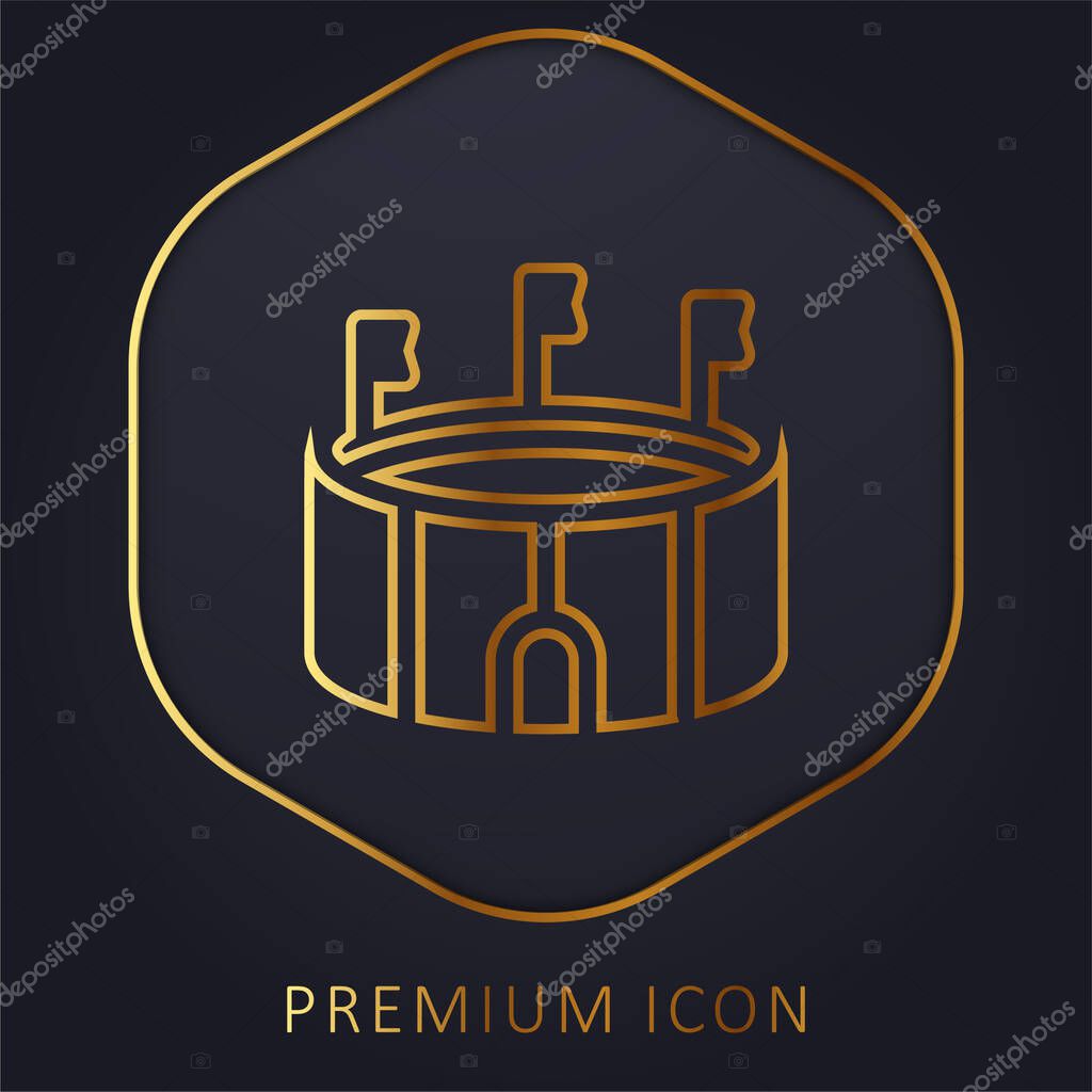 Arena golden line premium logo or icon