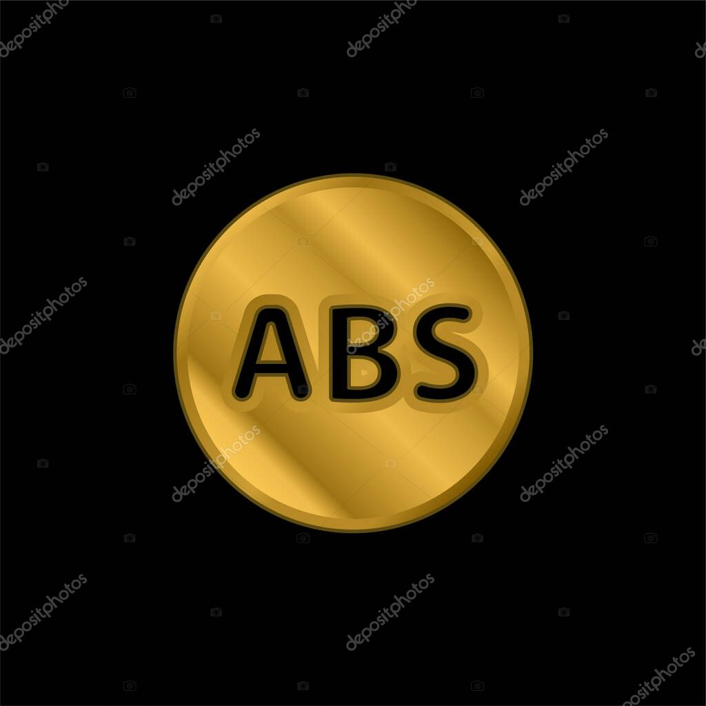 ABS gold plated metalic icon or logo vector
