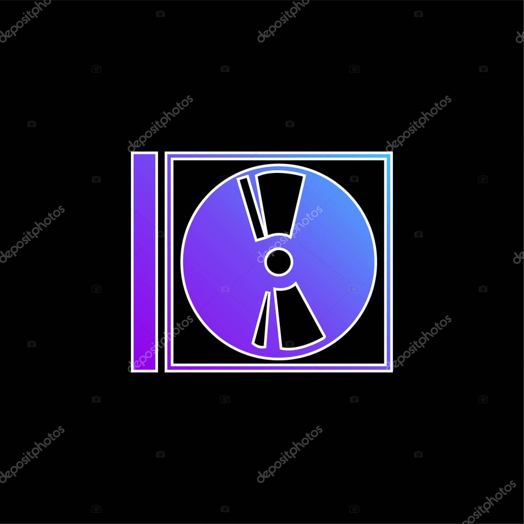 Audio Disc With Case blue gradient vector icon