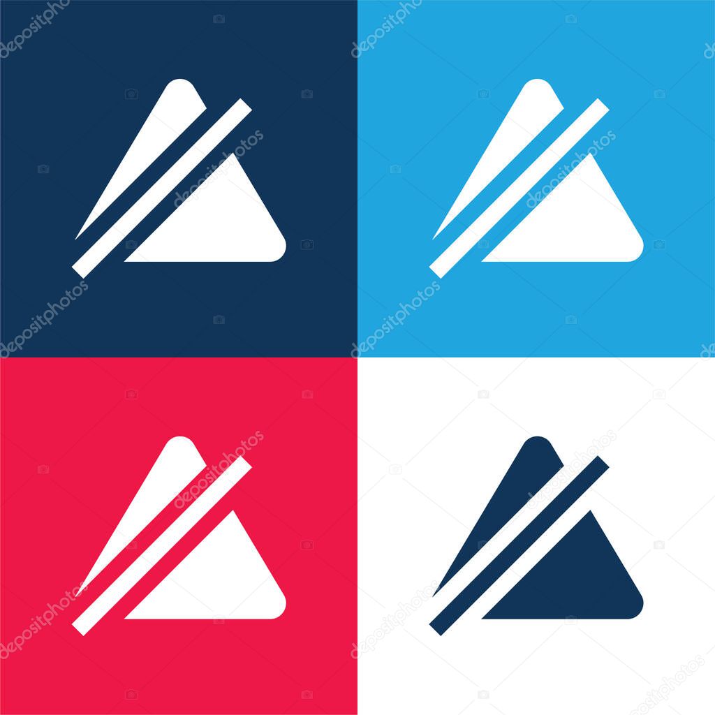 Bleach blue and red four color minimal icon set