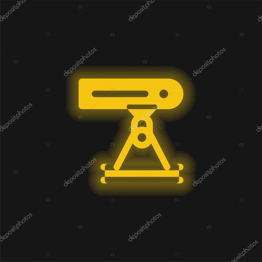 Beam yellow glowing neon icon