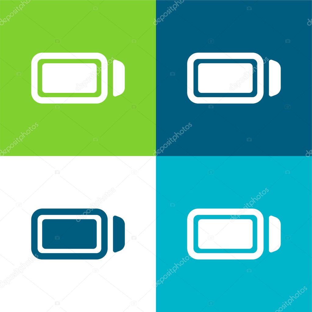 Battery Full Flat four color minimal icon set