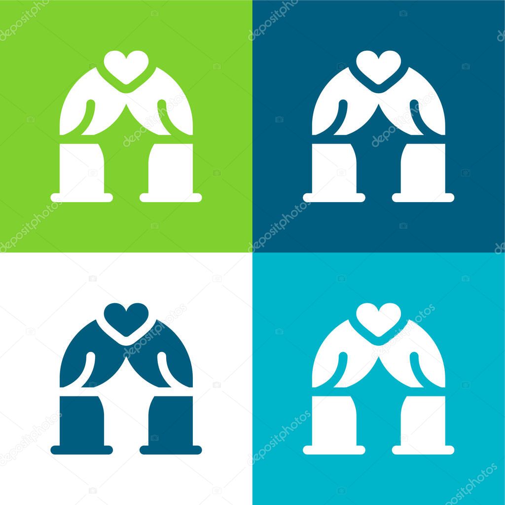Arch Flat four color minimal icon set