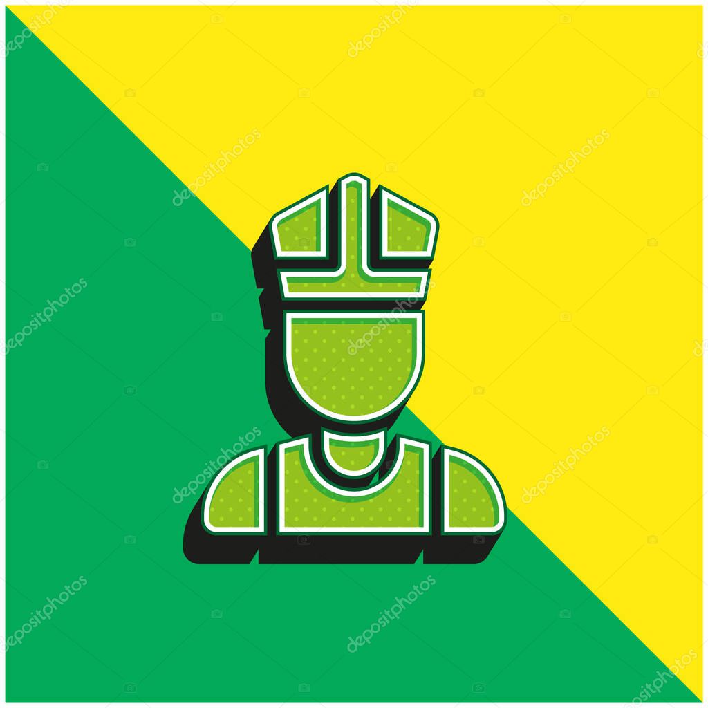 Bishop Green and yellow modern 3d vector icon logo