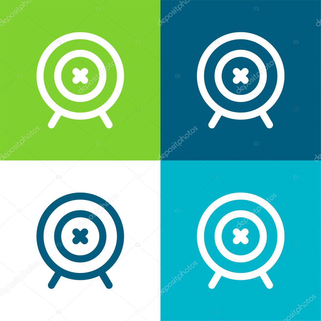 Archery Target Flat four color minimal icon set