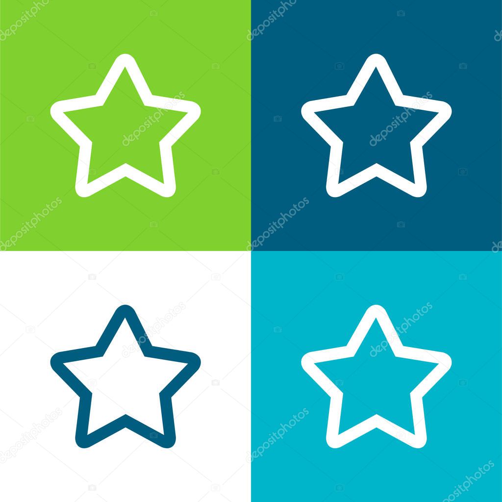 1 Star Flat four color minimal icon set