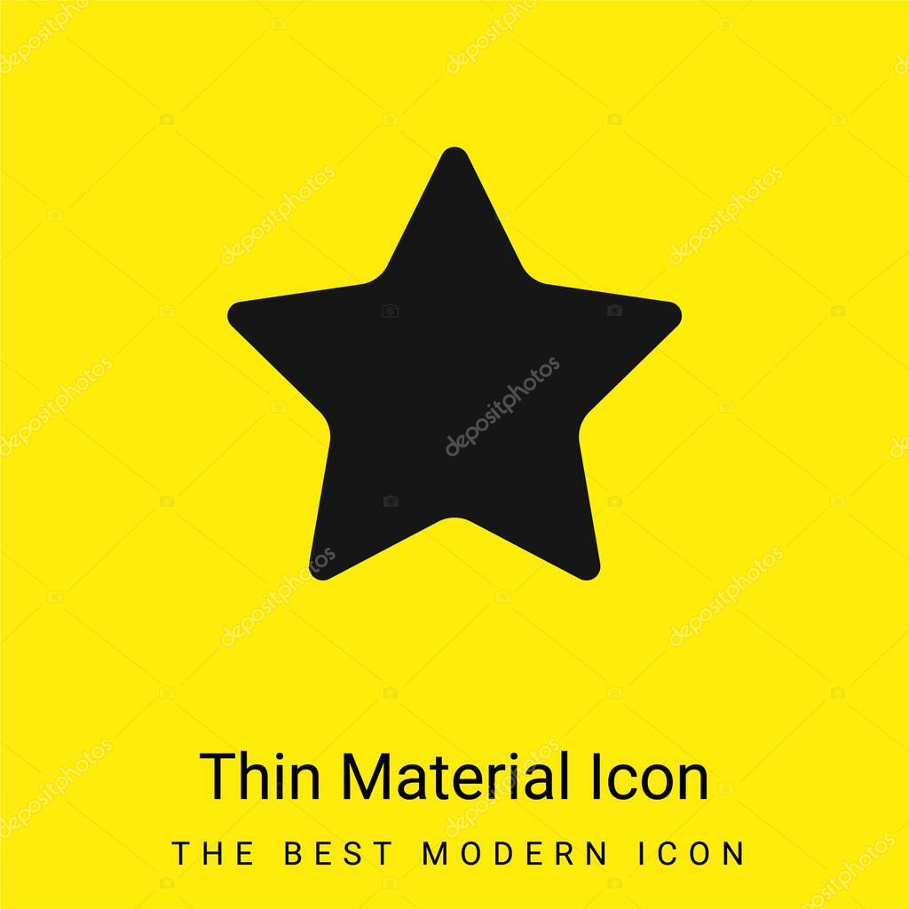 Black Star Silhouette minimal bright yellow material icon